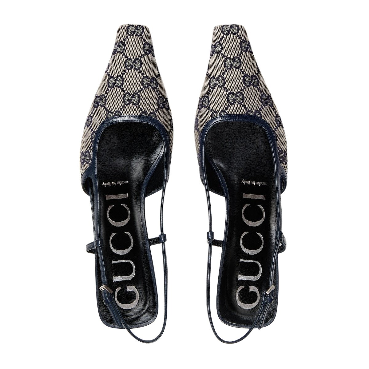 Туфли-лодочки Gucci Supreme Slingback, серый — фото 4