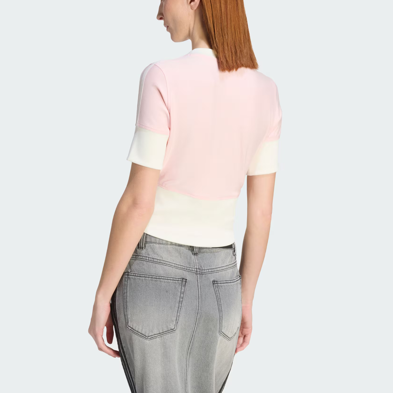 Adidas Originals Футболка Women's Light Pink/White V-образный вырез Moderate — фото 4
