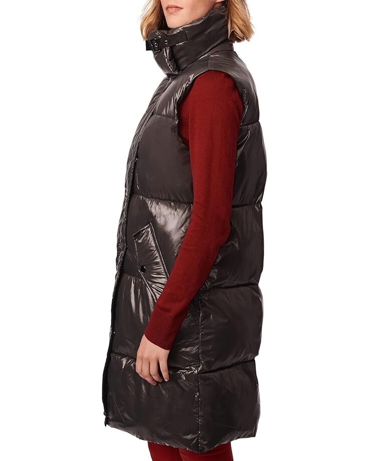 

Утепленный жилет Bernardo Fashions Funnel Neck Puffer Vest, темно-серый