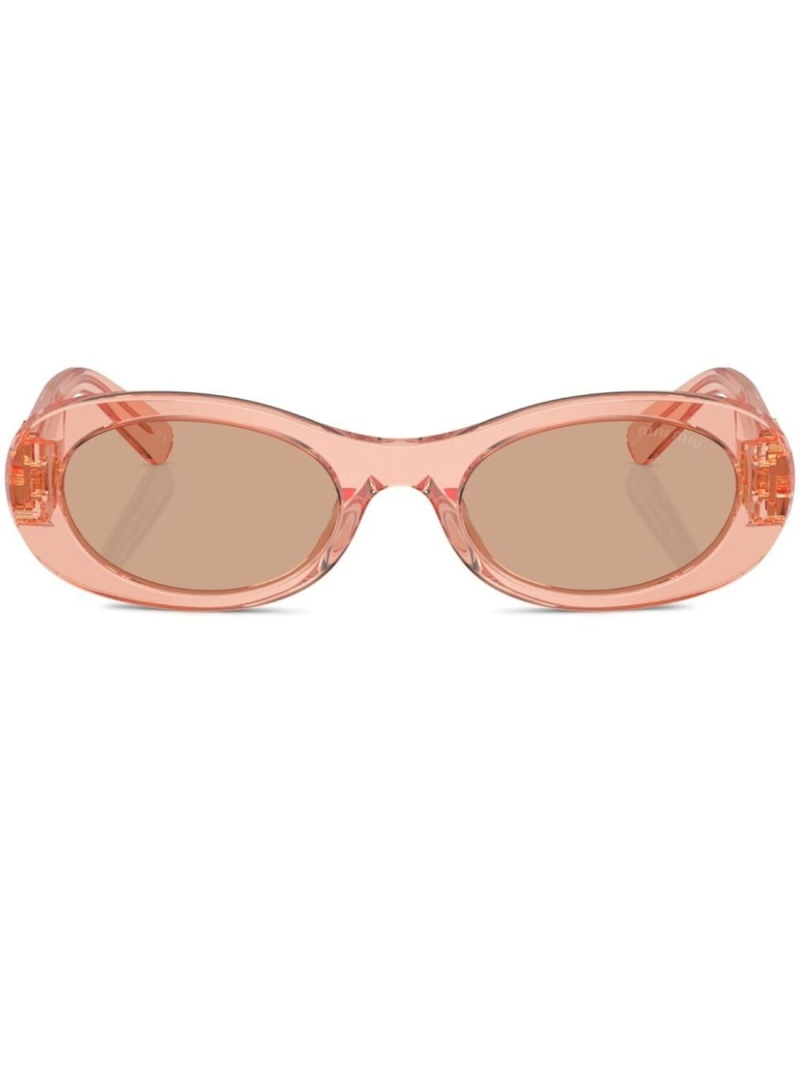 

Miu Miu Eyewear солнцезащитные очки в овальной оправе с логотипом, розовый
