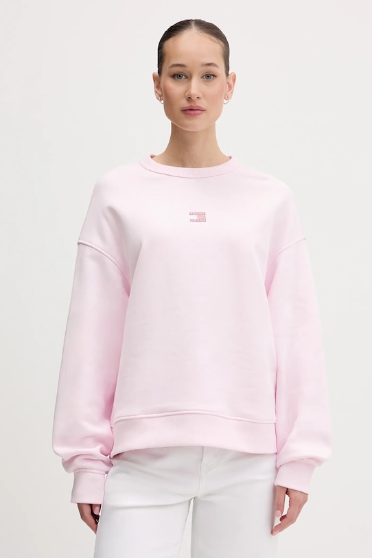 

Хлопковая толстовка Tommy Jeans, розовый