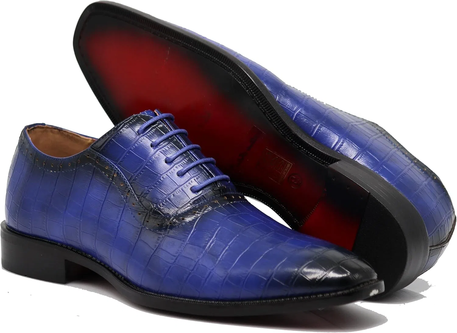 Мужские туфли Enzo с принтом под крокодиловую кожу и аллигатор Enzo Romeo, Royal Blue Pk — фото 3