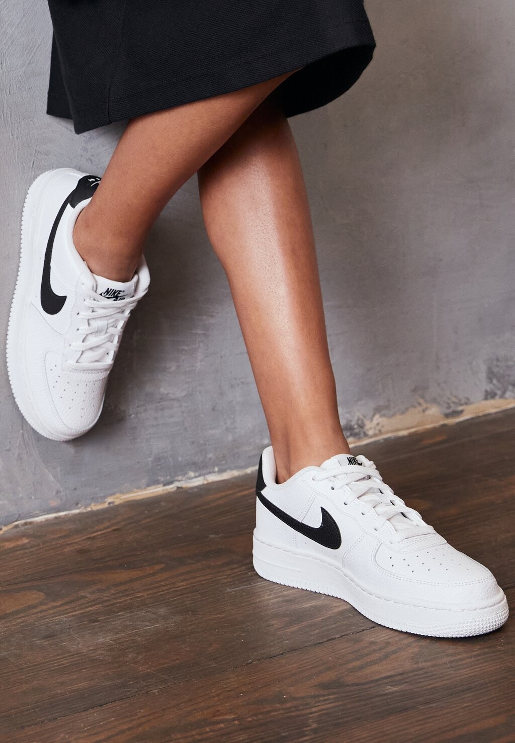 Низкие кроссовки Air Force 1 (Gs) Nike, цвет white/black — фото 2