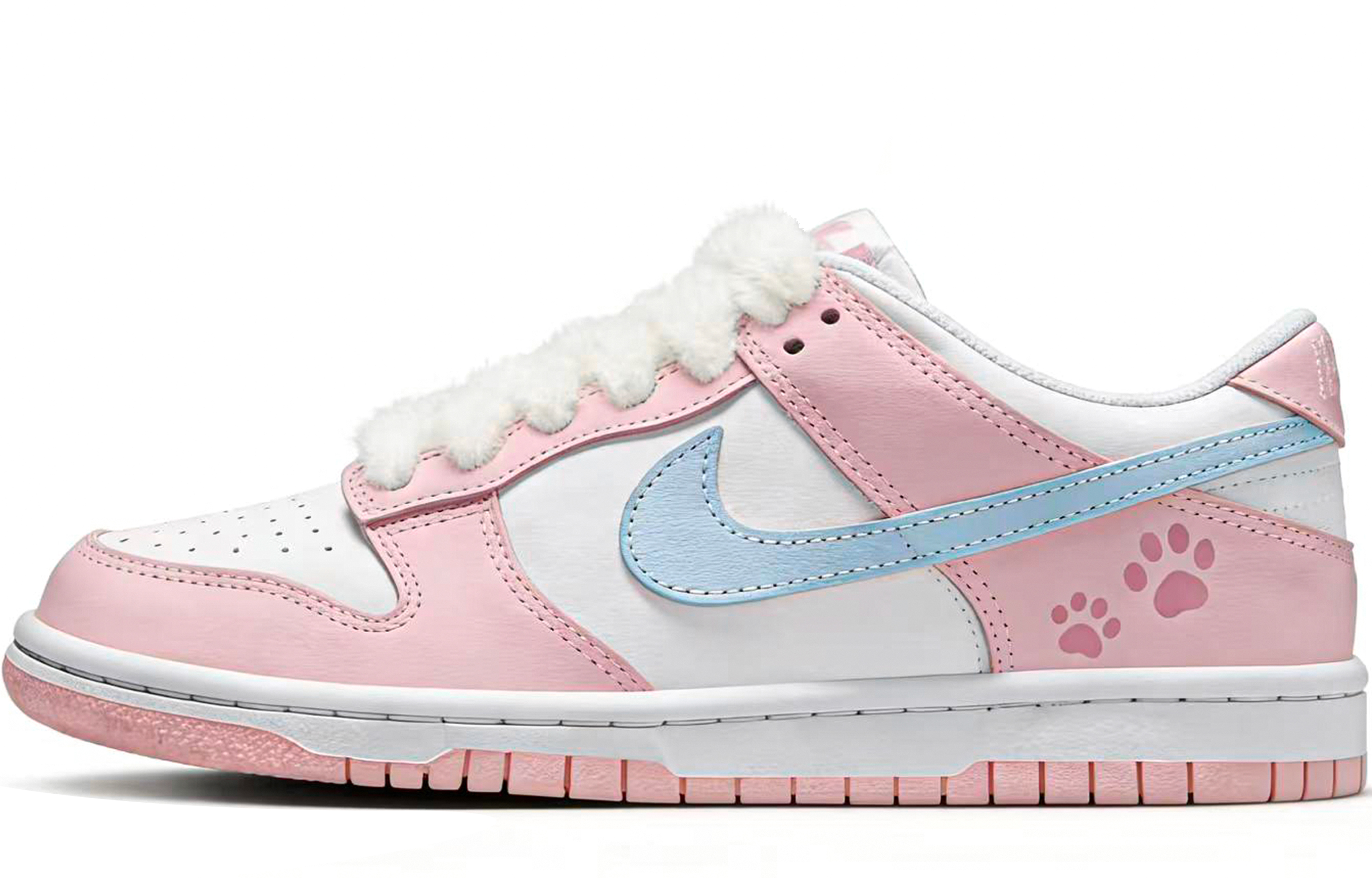 

Nike Dunk Low Junior Pink Cat Paw, милый, сладкая девочка, дофаминовый стиль, специальная кожа для Дня святого Валентина