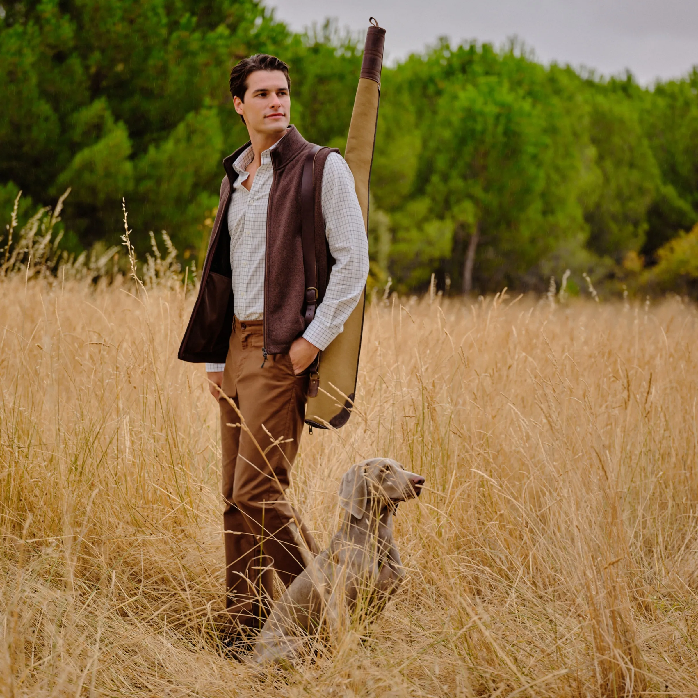 

Мужской флисовый жилет с внешней тканью из трикотажа Verhunt, коричневый