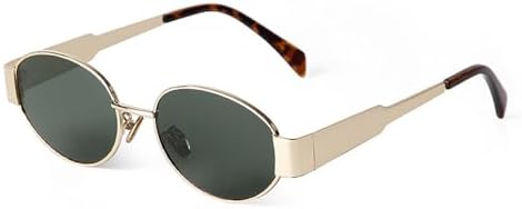 

Зеленые металлические овальные солнцезащитные очки для женщин и мужчин в стиле ретро-панк, круглые солнцезащитные очки для мужчин и женщин с защитой от УФ-излучения UV400 MTZJH, C4