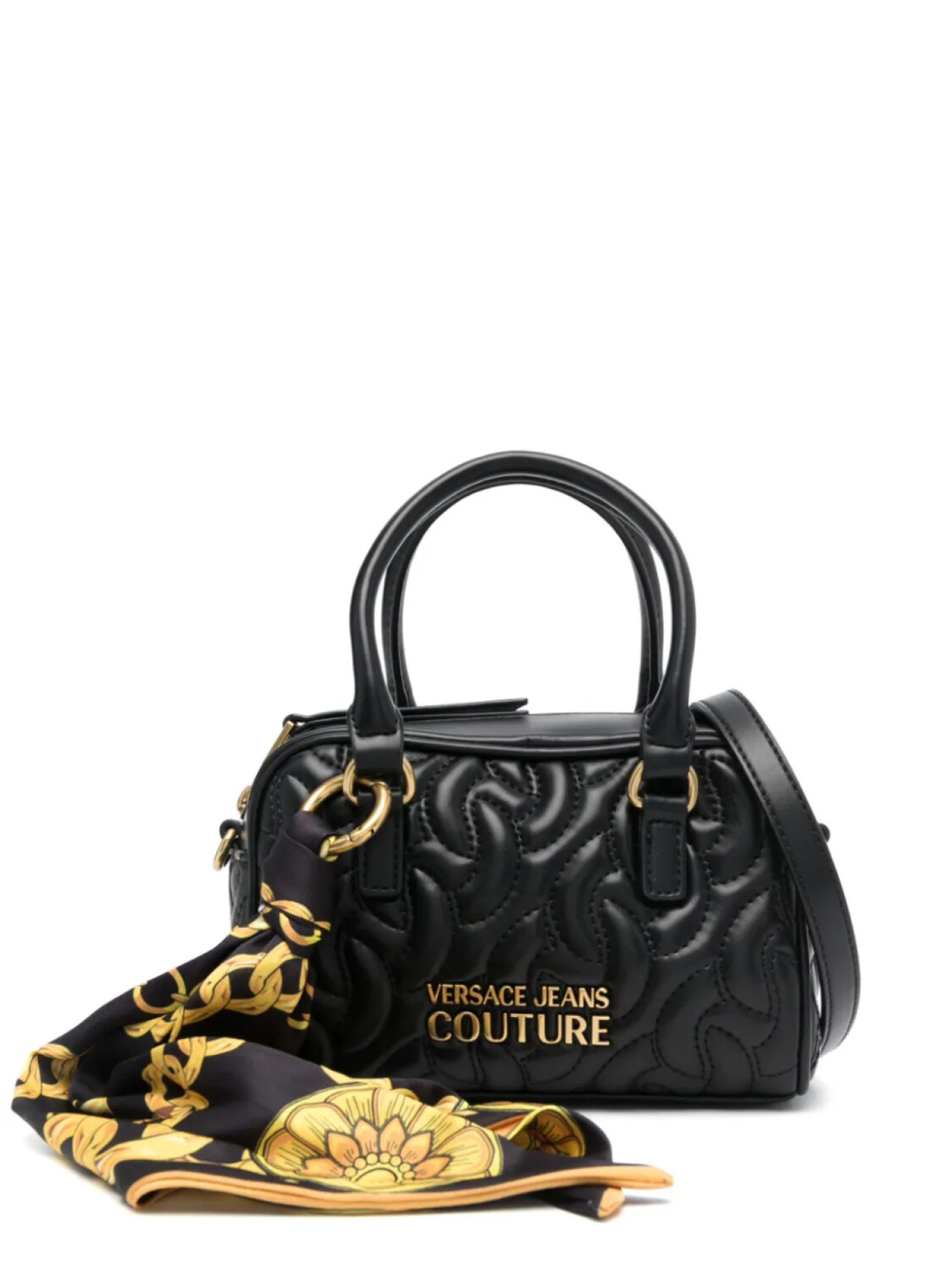 

Versace Jeans Couture стеганая сумка-тоут с логотипом, черный
