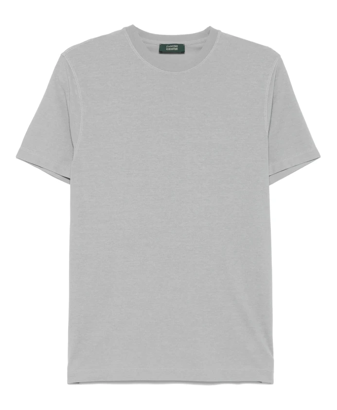 

Итальянская хлопковая футболка Zanone, серый