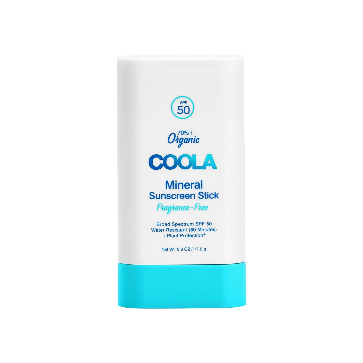 Солнцезащитный стик COOLA Organic Mineral Sunscreen SPF 50, протестирован дерматологами, обеспечивает ежедневную защиту кожи, подходит для веганов и не содержит глютена, 0,6 унции.