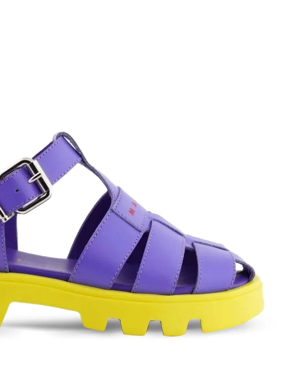 Сандалии на платформе с пряжками Marni Kids, фиолетовый — фото 2