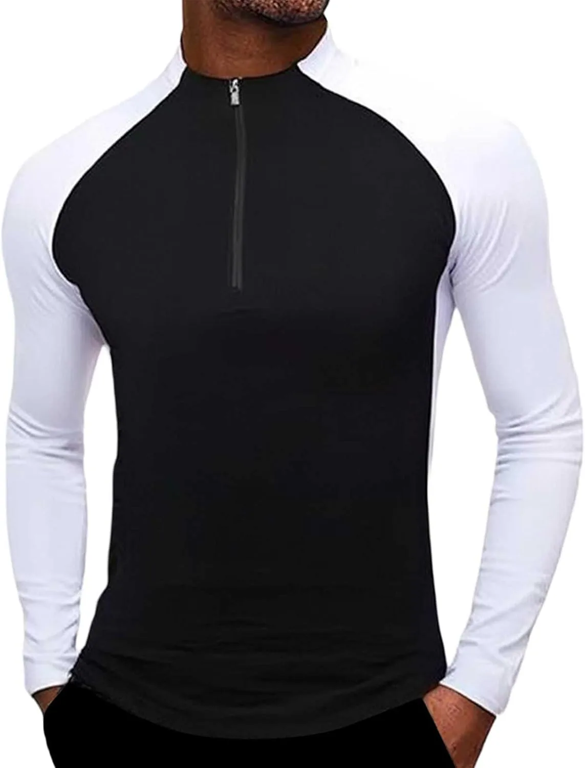 

Мужская футболка для бега Fast Dry с длинным рукавом и цветными блоками