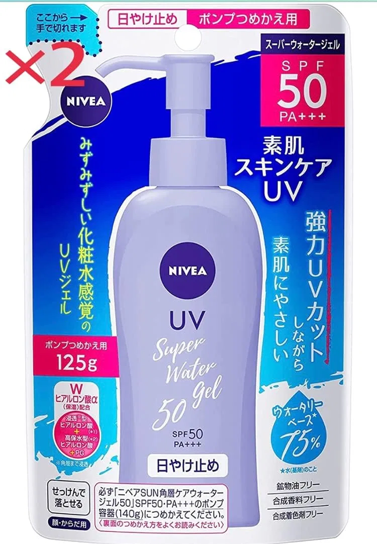 Солнцезащитный гель Nivasan Protective Water Gel SPF50/PA+++, 125 г, набор 2 шт Nivea