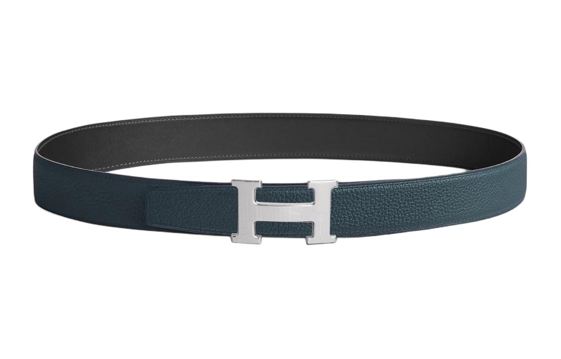 

HERMES Женский кожаный ремень из телячьей кожи синий шириной 3 2 см, Blue