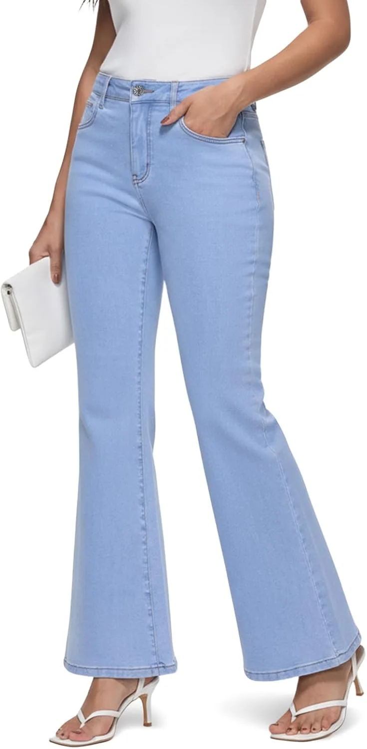 

Женские джинсы flare с высокой талией и расклешенным низом ZPIUO