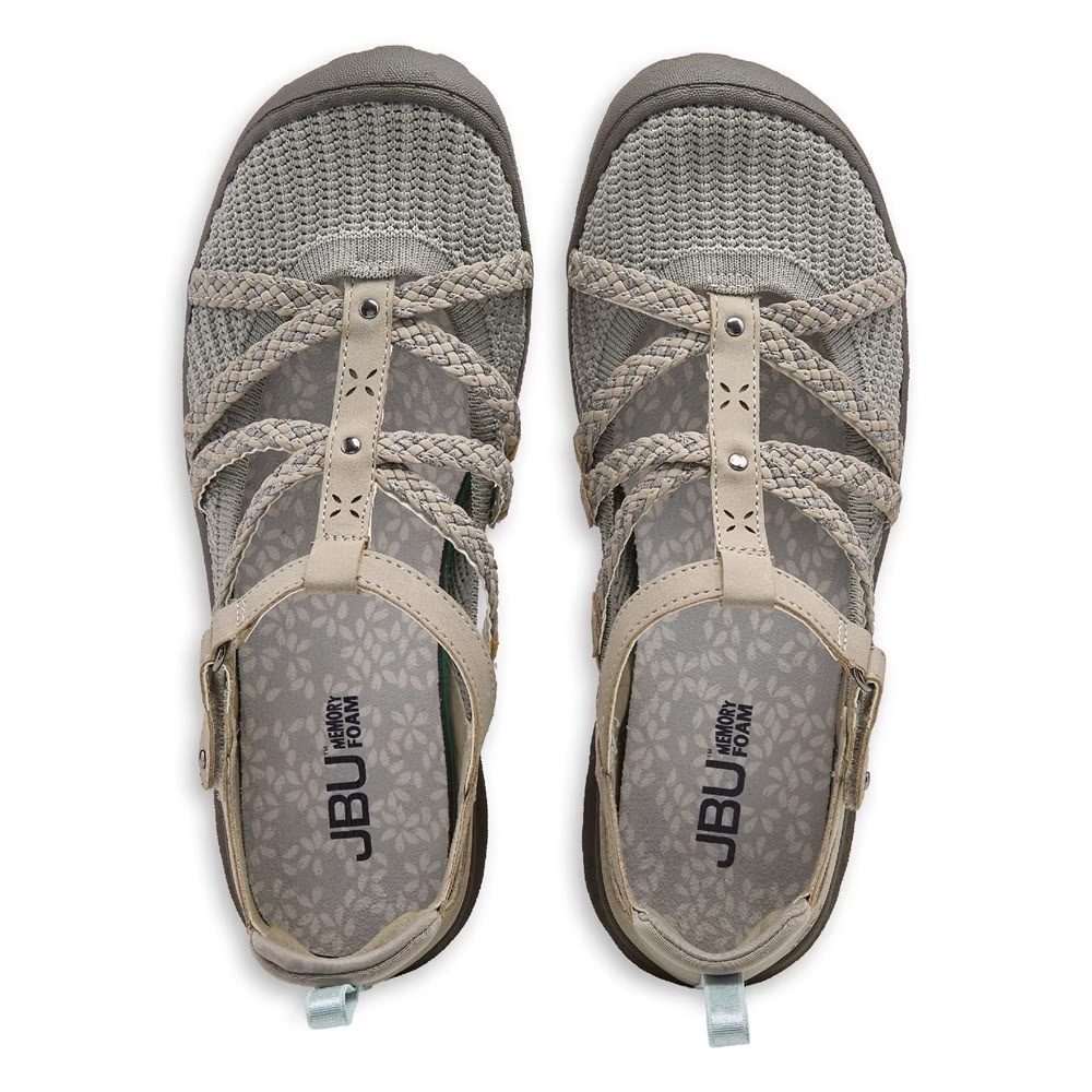 Балетки на застежке Juliana t-strap от Jbu, light grey/gunmetal — фото 4
