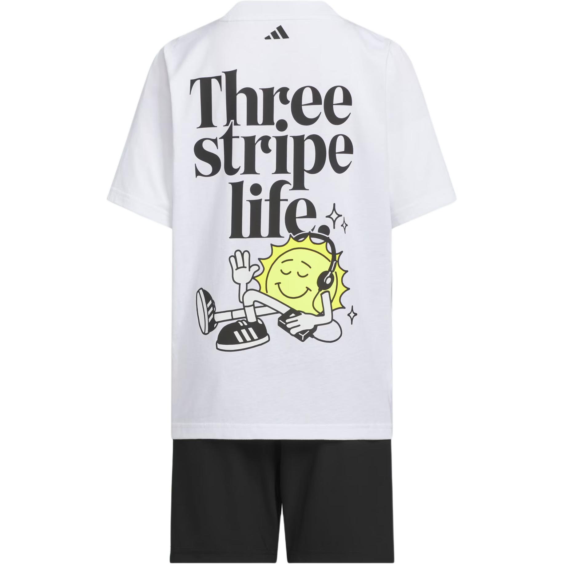 Adidas Повседневный спортивный комплект GRAPHIC TEE White/Black для детей 3-7 лет — фото 3