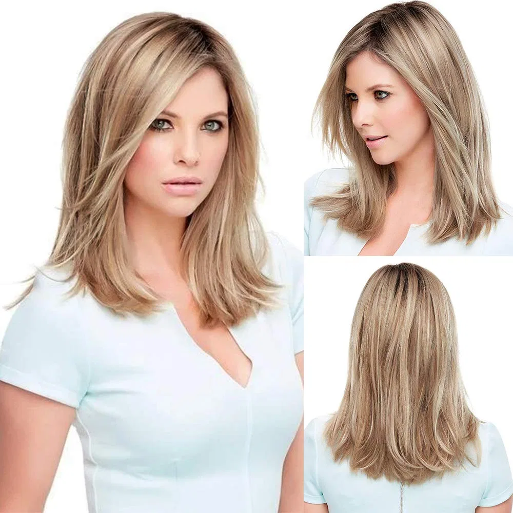 Длинный прямой светлый парик HAIRCUBE с темными корнями Haircube, Beige (Blonde)