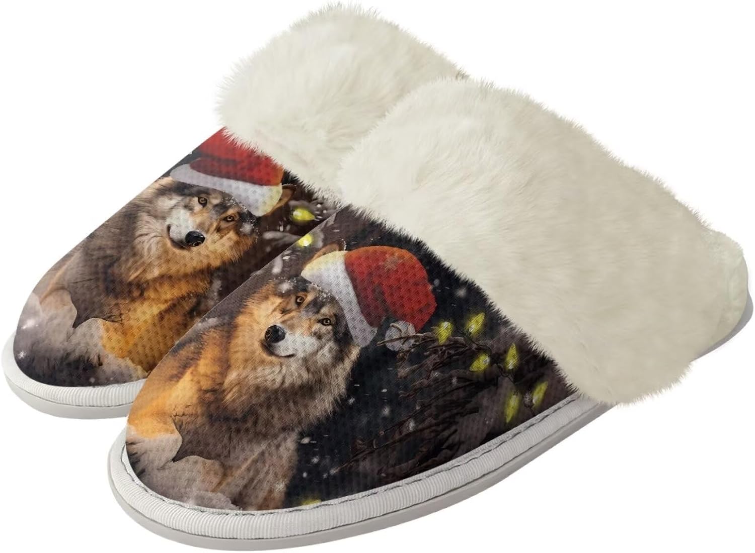

Рождественские дизайнерские хлопковые тапочки для женщин и мужчин с противоскользящей подошвой для дома и улицы, удобные домашние тапочки, пушистые тапочки Zhangruoheng, Christmas Dog Print