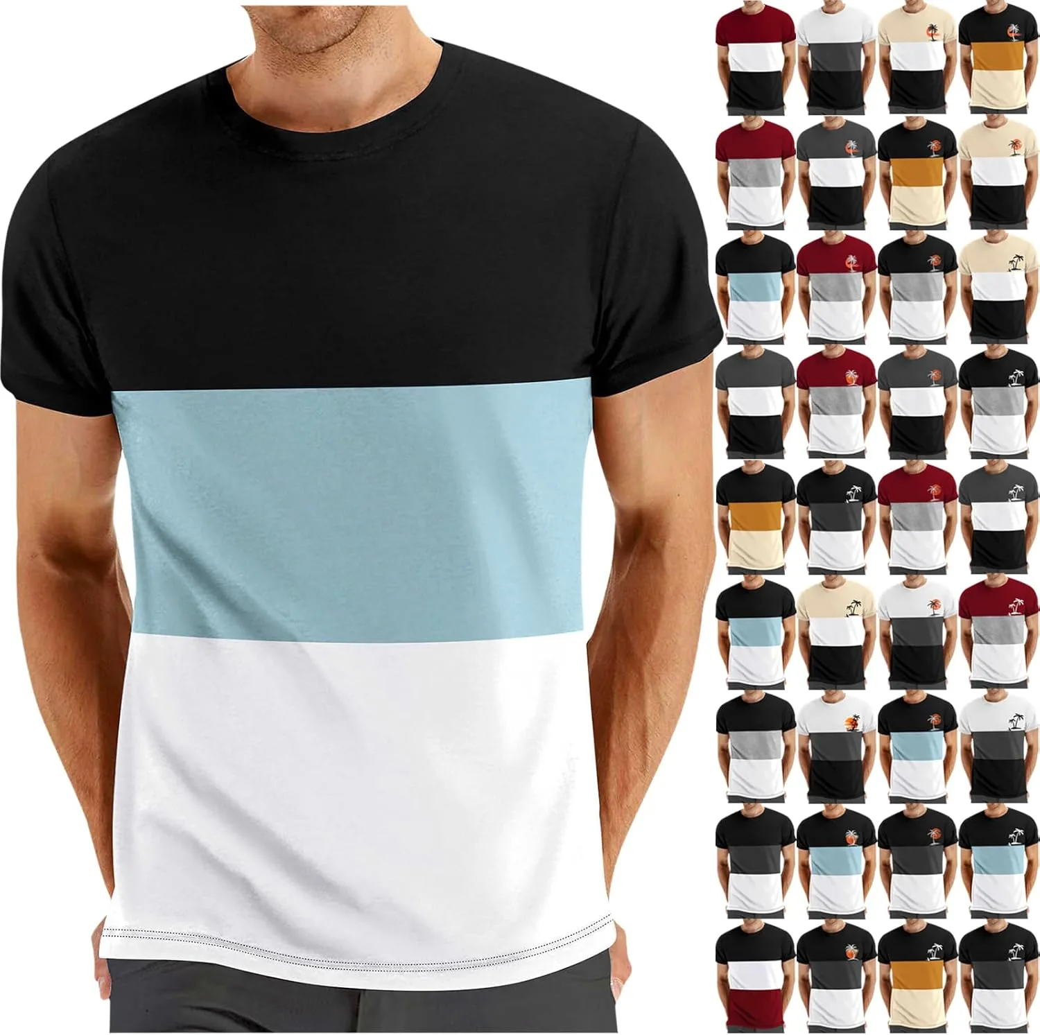 

Мужская пляжная рубашка с коротким рукавом Color Block Muscularfit