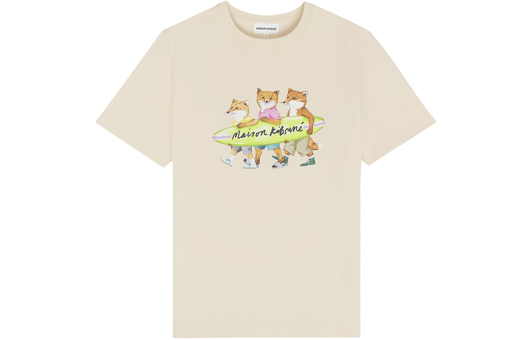 

Футболка Maison Kitsuné Surfing Foxes Comfort Maison Kitsune, белый