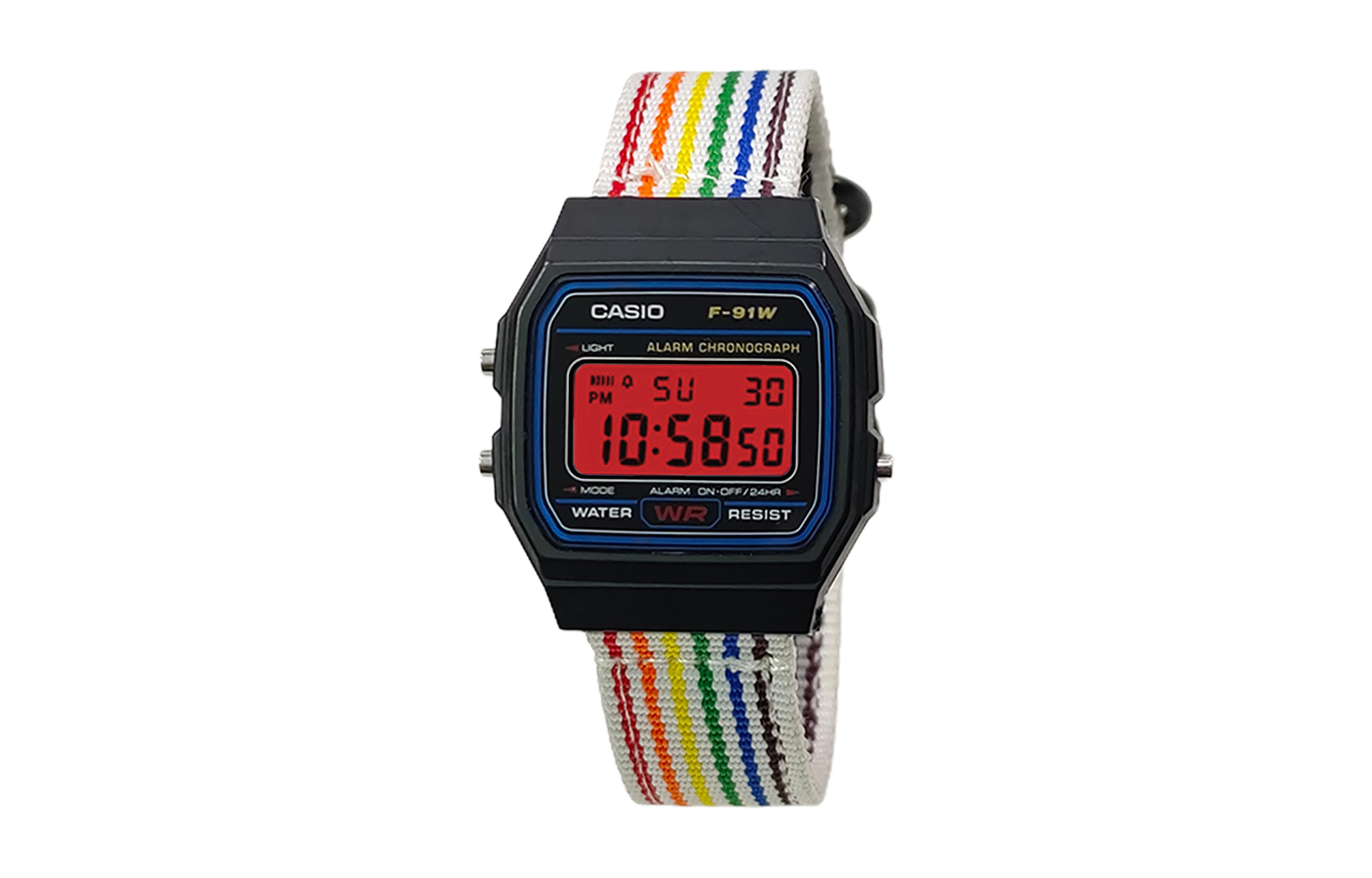 

CASIO Мужские часы Retrofit Series с кварцевым механизмом и нейлоновым ремешком, черный циферблат