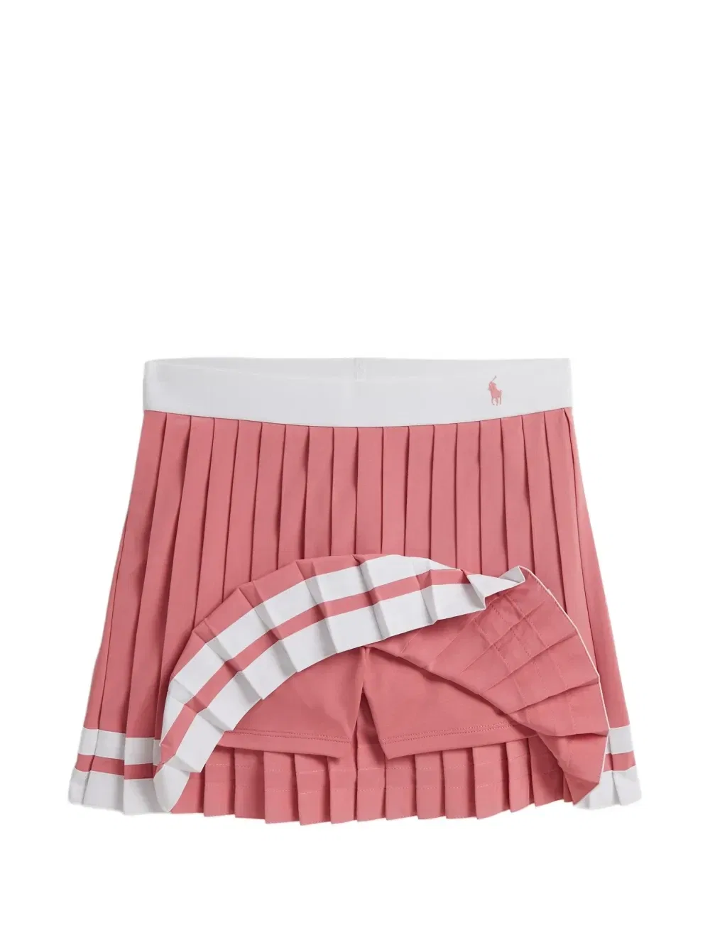 Шорты в полоску со складками Polo Ralph Lauren Kids, розовый — фото 3