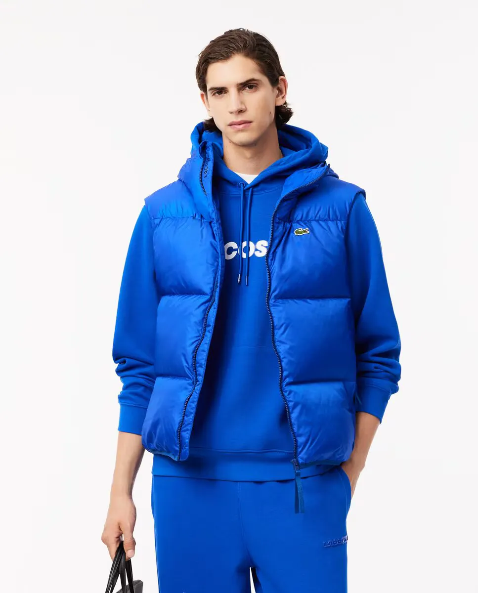 

Мужской водонепроницаемый пуховый жилет Lacoste, синий