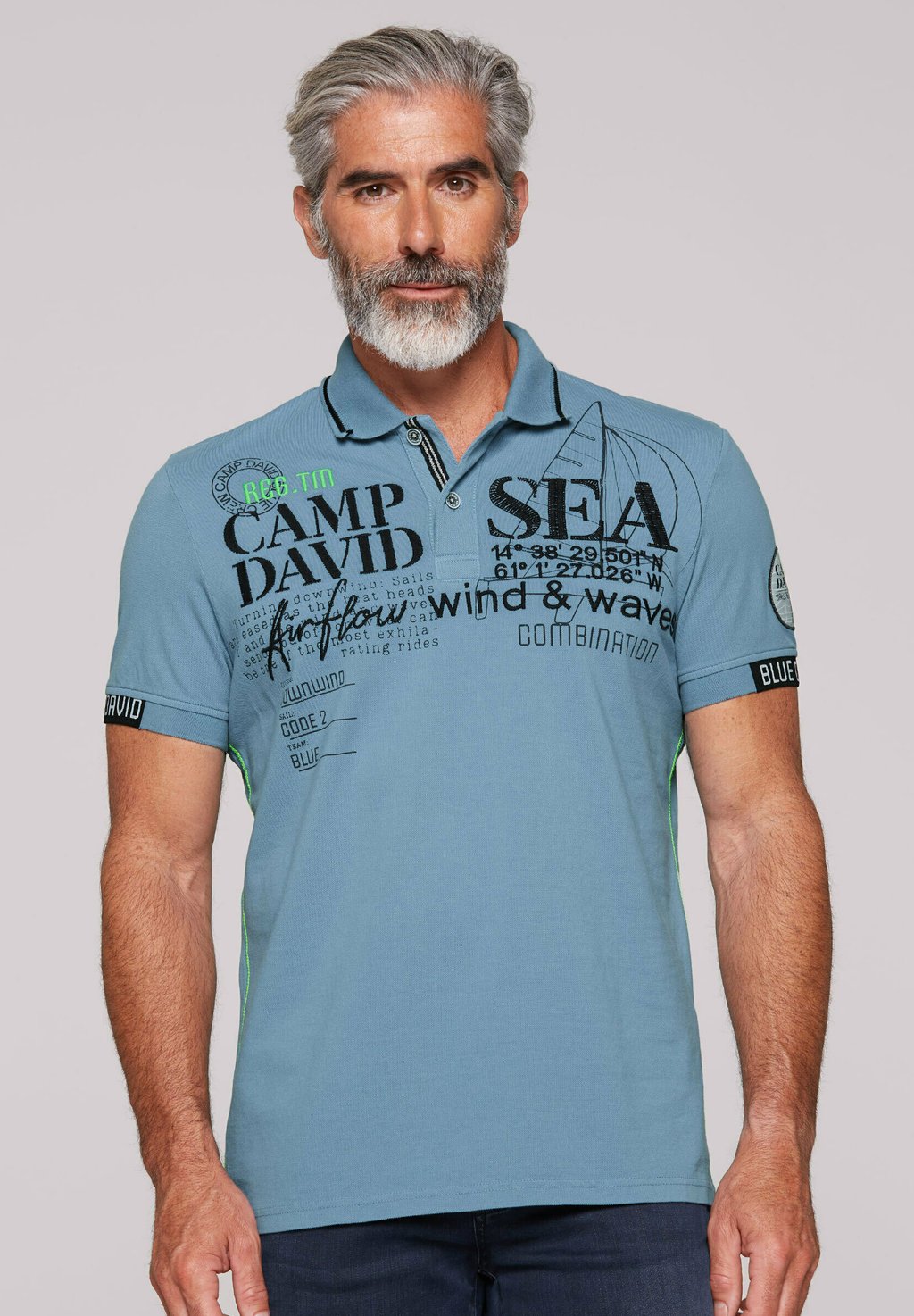

Рубашка поло PIKEE LOGO ARTWORKS Camp David, синий