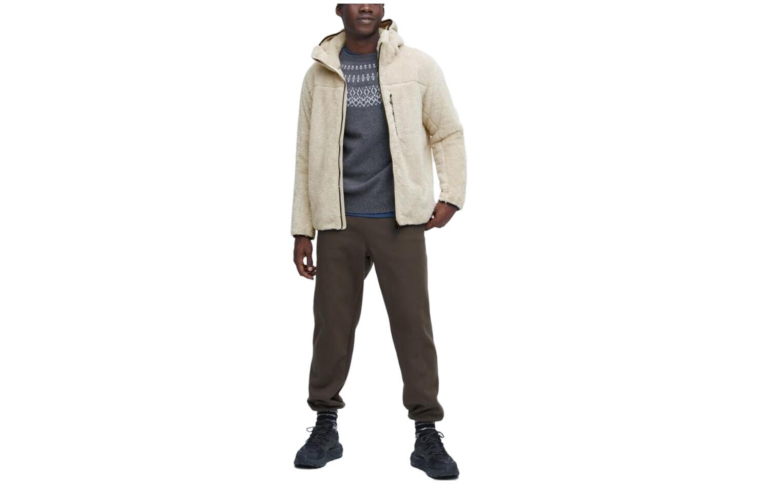 

Бархатная куртка мужская Off White Uniqlo, кремовый