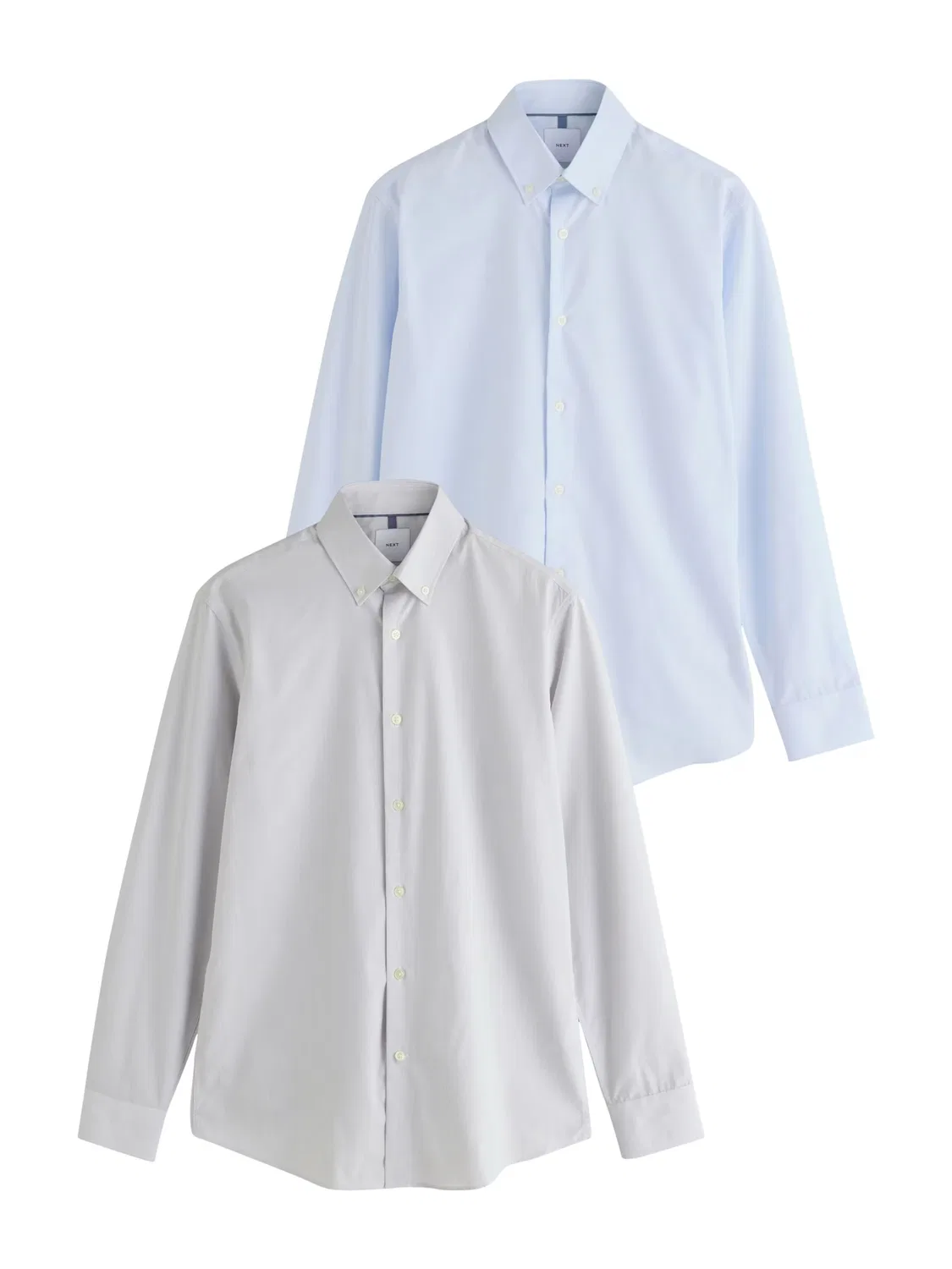 Деловая рубашка приталенного кроя Next, Pastel Blue/Light Grey
