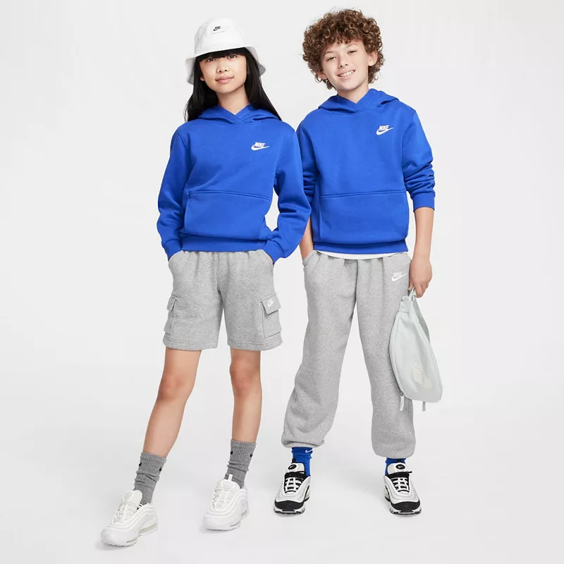 Флисовая худи Nike All Kids Fit Sportswear Club, цвет Game Royal/White — фото 2