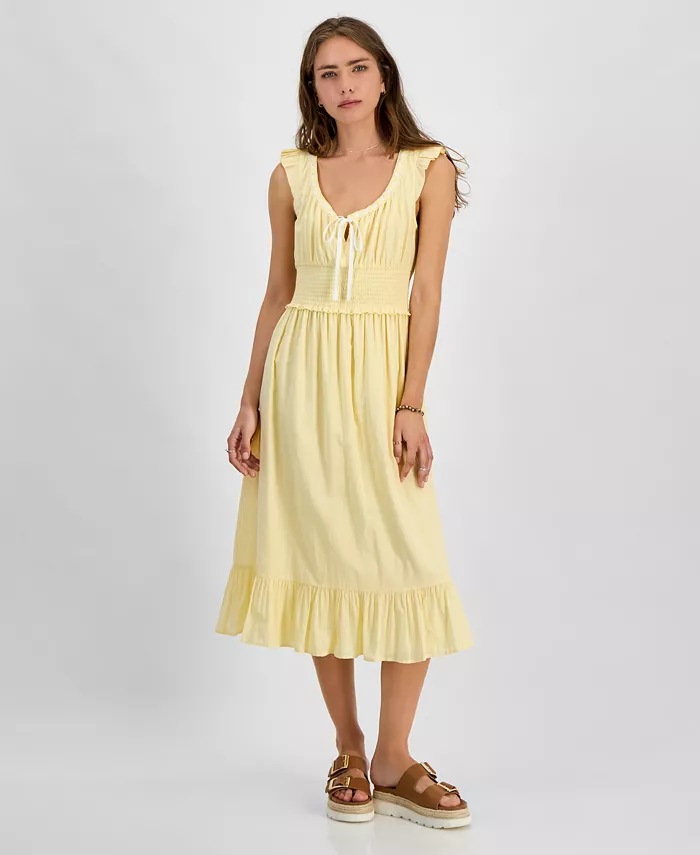 

Платье миди с V-образным вырезом и лентой для юниоров Kingston Grey, желтый