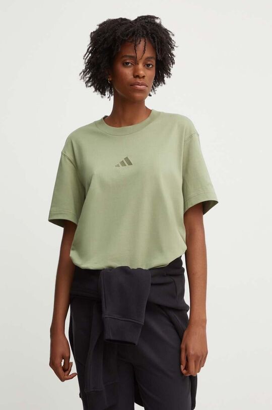 

Хлопковая футболка All SZN adidas, зеленый