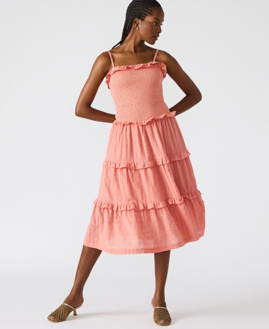 

Женское миди-платье Nash с многоярусной сборкой Steve Madden, Light Clay