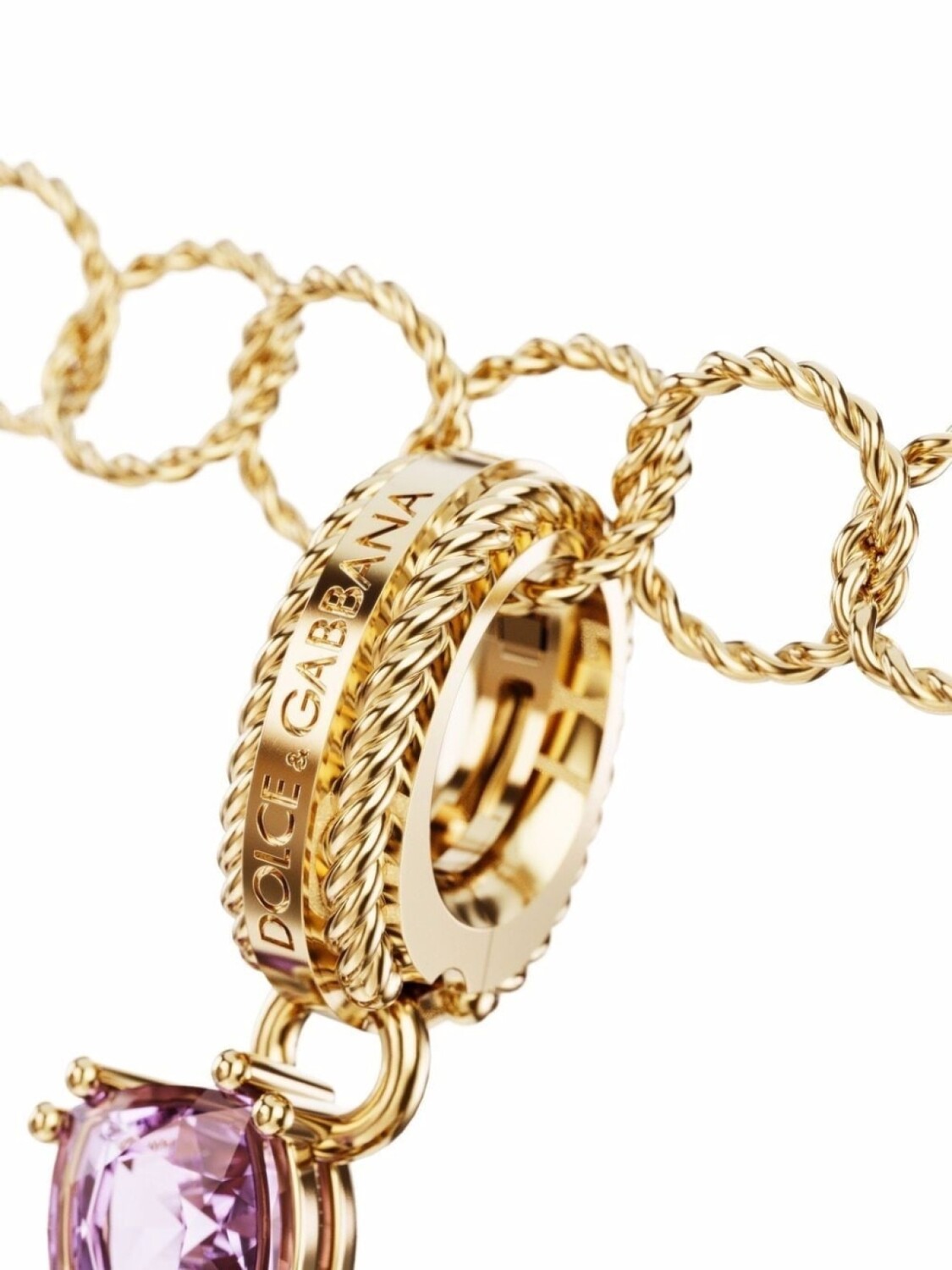 Подвеска из желтого золота с камнями Dolce & Gabbana, золотой — фото 2