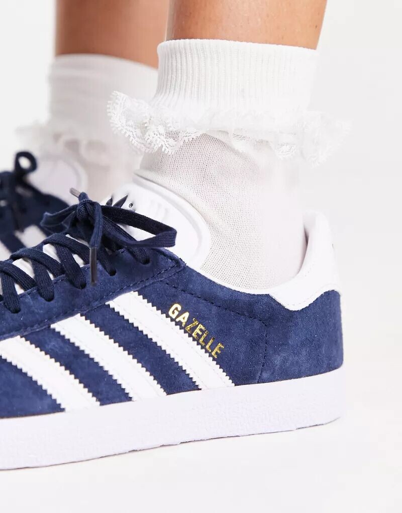 Темно-синие кроссовки adidas Originals Gazelle — фото 4