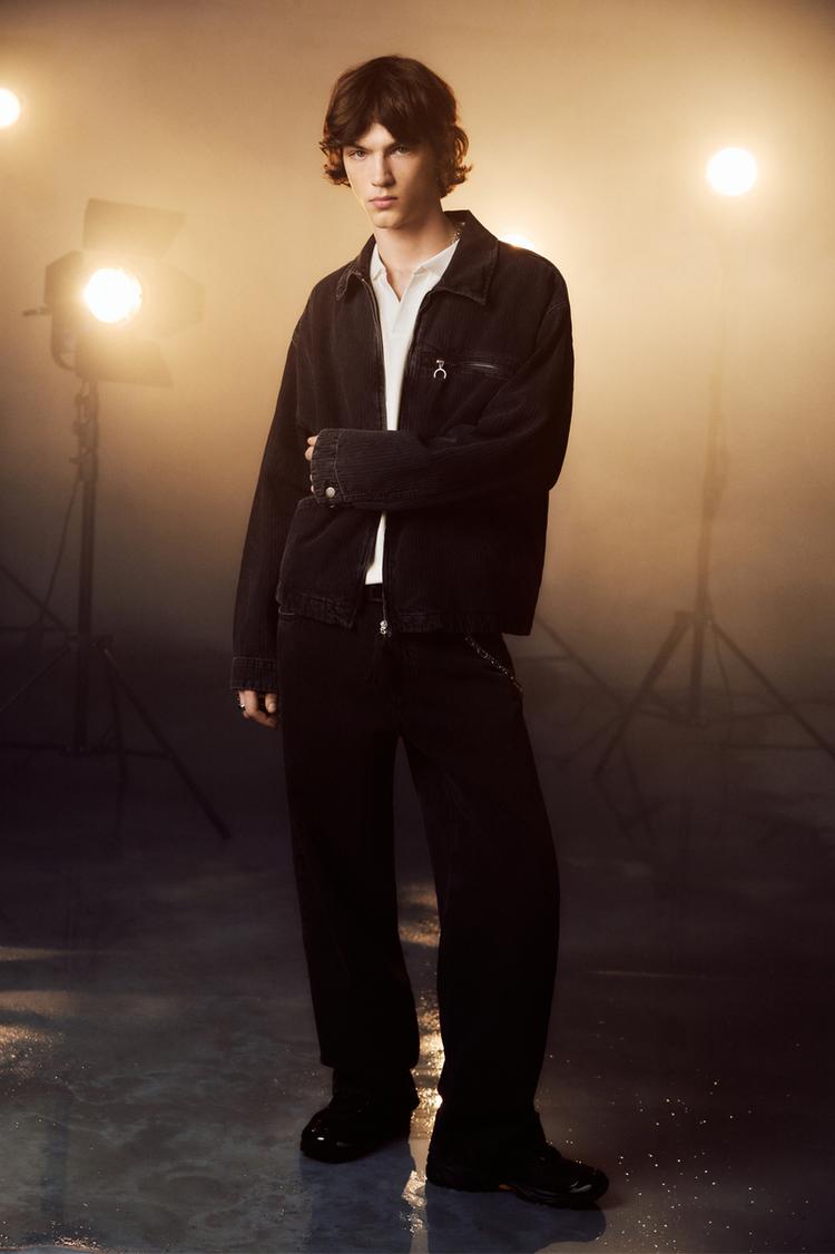 

Текстурированные джинсы широкого кроя Pull And Bear, серый