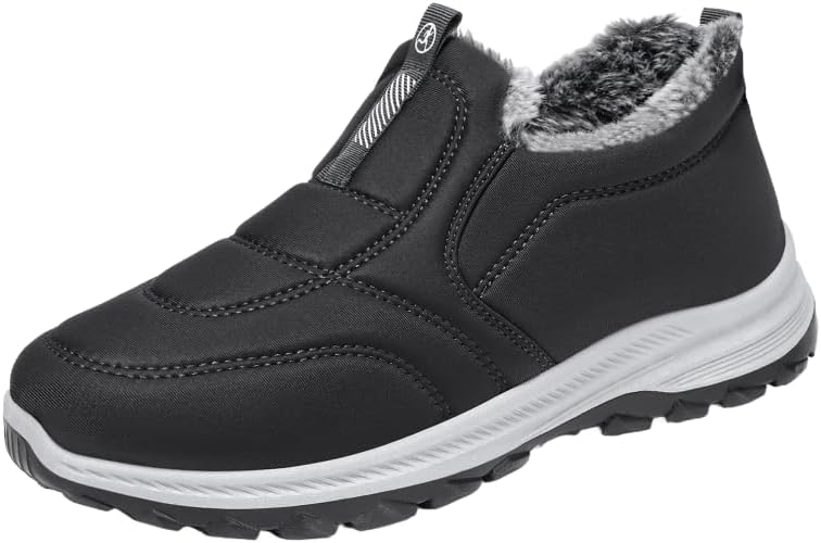 

Зимние мужские ботинки Hhhchpm с удобными лоуферами и слипонами, утепленные мехом, короткие ботильоны для улицы, серый