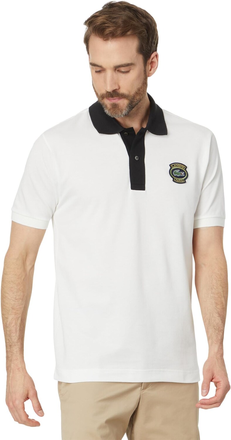 

Поло Lacoste Short Sleeve Classic Fit Polo w/ Lacoste Badge, цвет Flour/Black