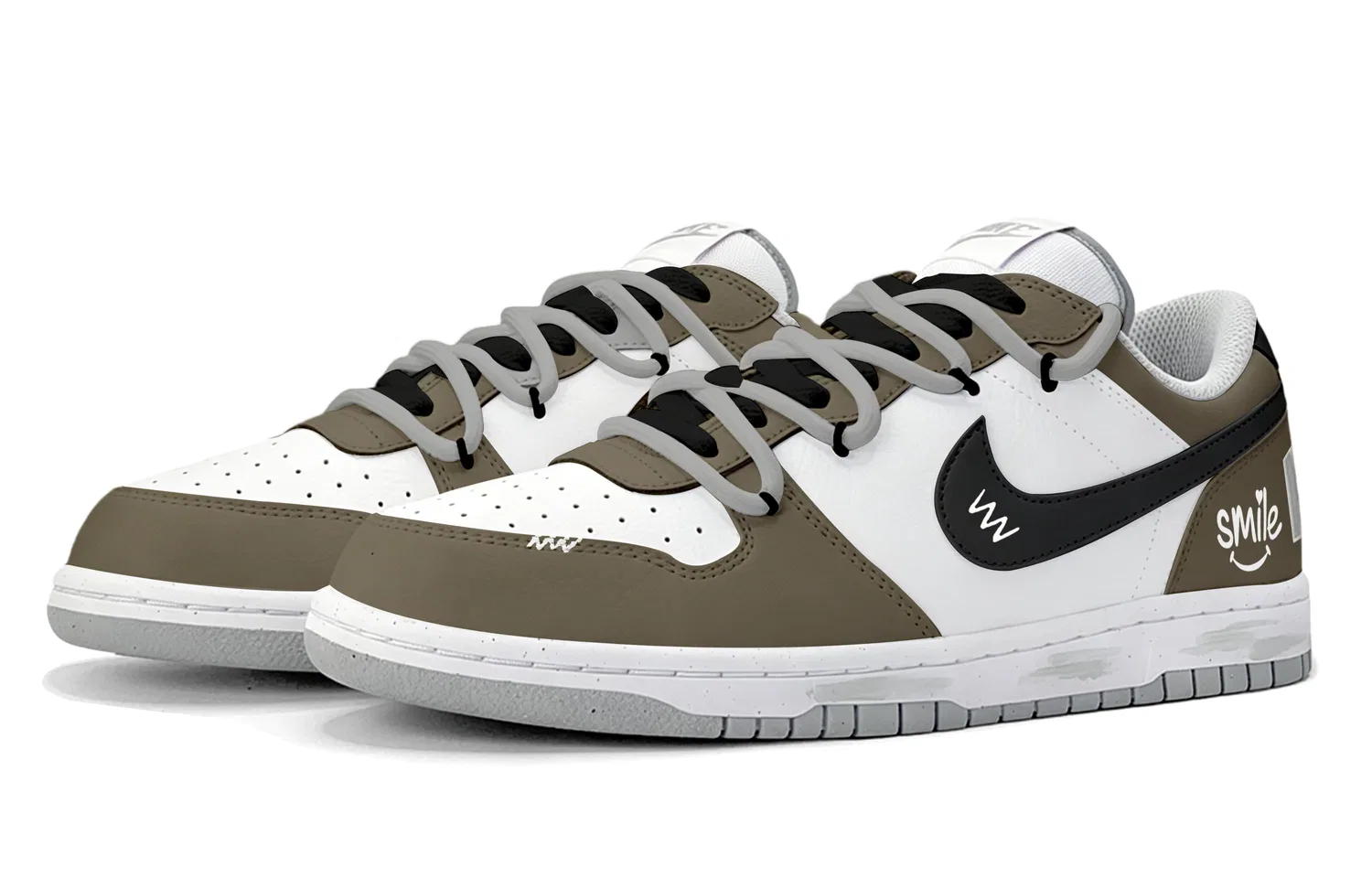 Кроссовки для скейтбординга Nike Big Low коричневые — фото 4