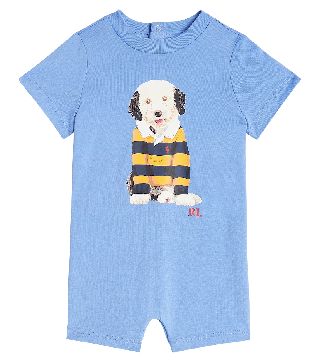 

Детский комбинезон из хлопка с принтом Polo Ralph Lauren Kids, Harbor Island Blue