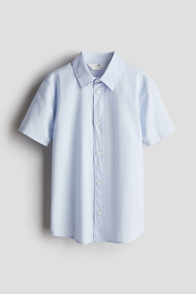 

Рубашка из хлопка с короткими рукавами H&M, голубой