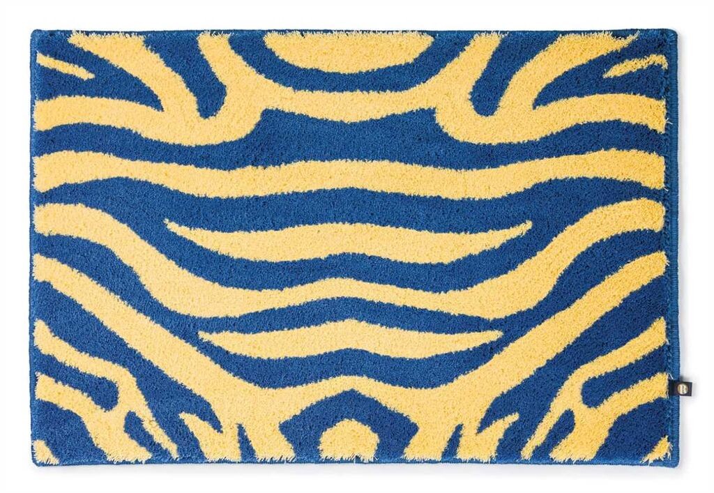 

Коврик для ванной Rhomtuft New Zebra квадратный 60 x 90 см цвет нептун/банан