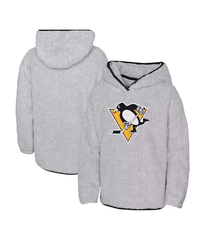 

Толстовка с капюшоном из флиса Big Girls Heather Grey Pittsburgh Penguins Ultimate Teddy Outerstuff