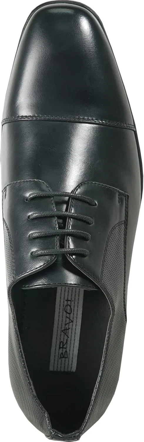 bravo! Браво! Мужские классические туфли King Classic Oxford с кожаной подкладкой - выбор ширины, черные — фото 3