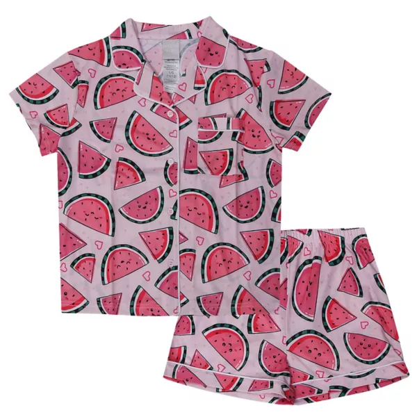 

Пижамный комплект для девочек 4-16 лет: топ и шорты Jellifish, цвет watermelon