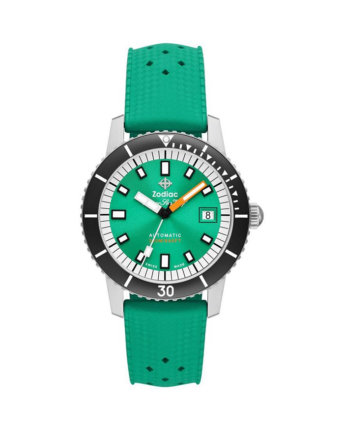 

Автоматические часы Compression Diver с резиновым ремешком, 40 мм Zodiac, зеленый