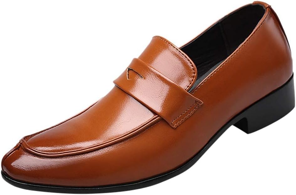 

Мужские туфли ZHOUYF, модные кожаные туфли-слипоны с заостренным носком, классические деловые, свадебные и лоферы, повседневные легкие дышащие туфли для мужчин, коричневый