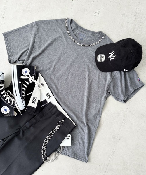 

Футболка Champion оверсайз, хлопок, короткий рукав, угольно-серый