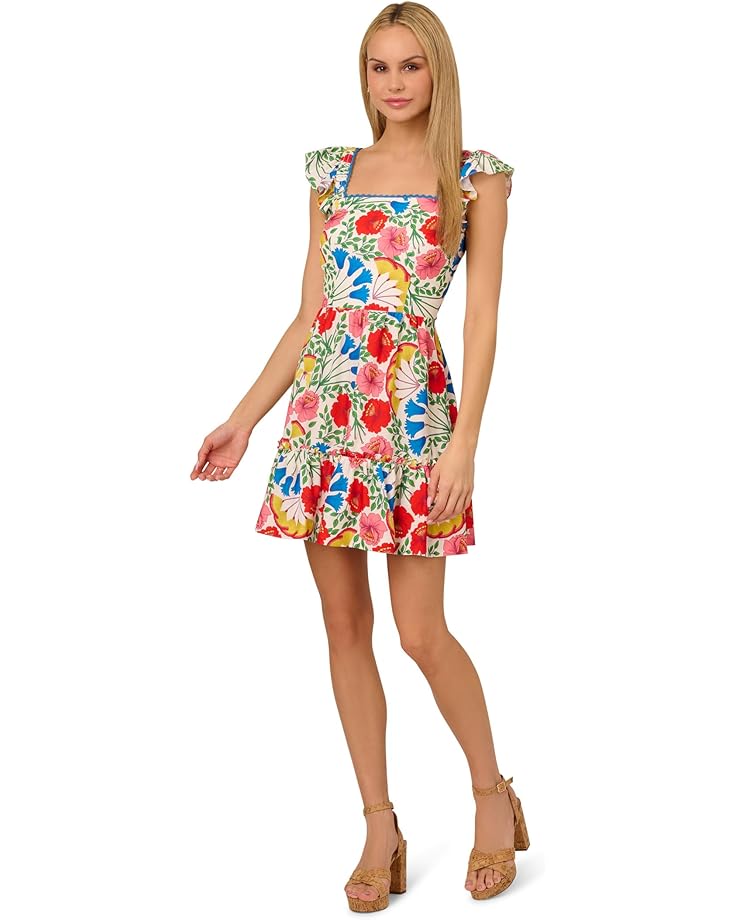

Платье Adrianna Papell Flutter Sleeveless Short Dress, цвет Ivory Multi